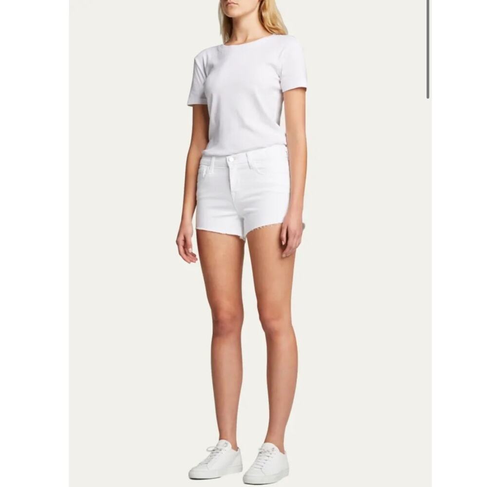 NWT L’AGENCE Women Black Cherry Audrey Mid Rise Shorts Size 25”